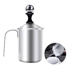 Espumador De Leite Cremeira Manual Aço Inox Multiuso 400 Ml