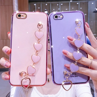 Capa iphone 6 plus 6s capinha 6s plus De Celular Flexível De silicone Com Pulseira De Amor Para