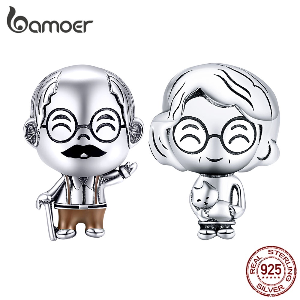 Bamoer Coleção Família Grandprents Talão Real 925 Prata Esterlina Pulseira Acessórios em Oferta na Shopee