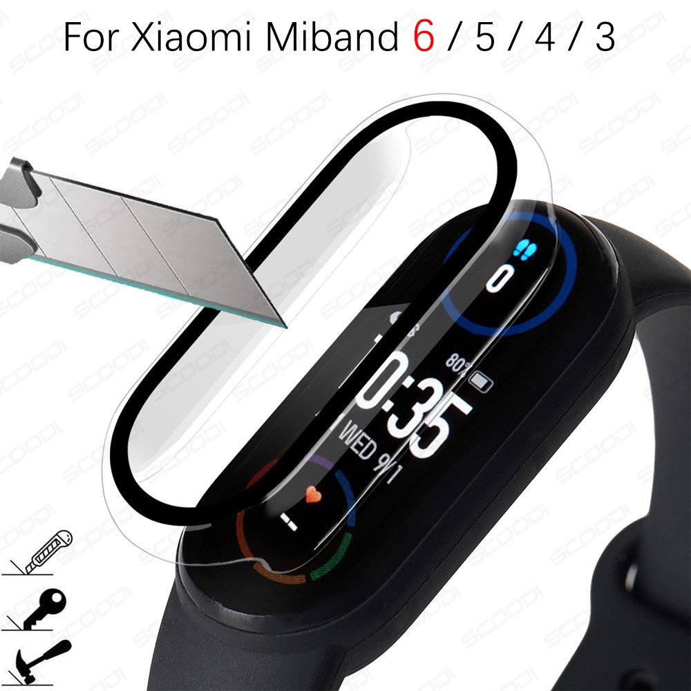 Película De Vidro Temperado 2 Em 1 + Capa Dura Para PC Xiaomi Miband 7 6 5 4 3 Protetor De Tela Cheia Do Pára-Choques
