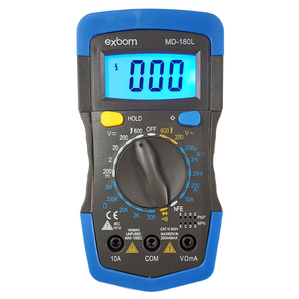 Multímetro multiteste digital profissional portátil LCD de 3 ½ dígitos ...