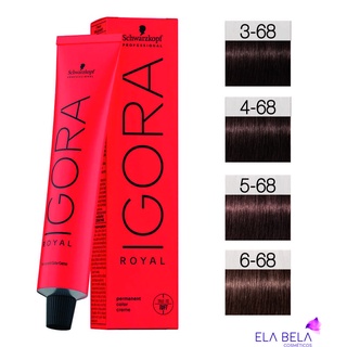 Coloração Igora Royal Schwarzkopf 60g / marrom vermelho (cor a escolher) 3-68 , 4-68 , 5-68 e 6-68