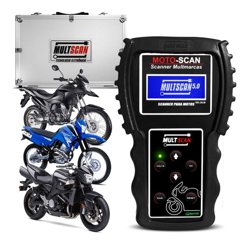 Scanner para Motos Moto-Scan 5.0 1.06 Digital Portátil Honda Yamaha Suzuki Diagnóstico de Defeitos
