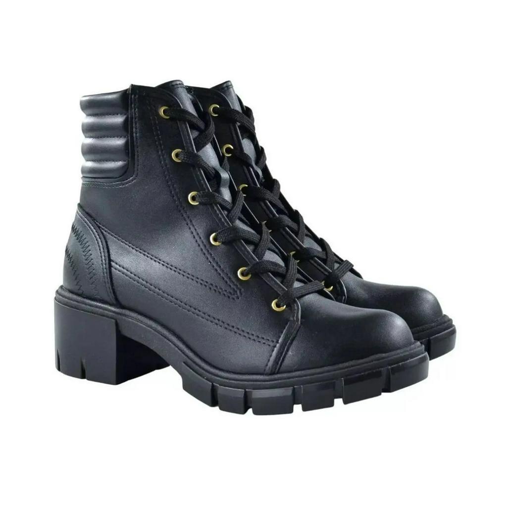 Bota Coturno Moleca Tratorada Salto Bloco Preto Ref.: 5338.107