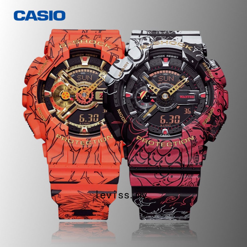 Relógio Casio G-shock X One Piece & Dragon Ball Z À Prova D 'água Com Iluminação Automática ...