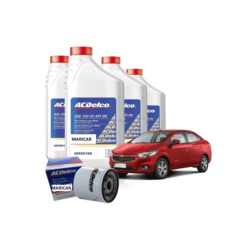 Kit Óleo 5w30 SEMI Sintético + Filtro de Óleo PRISMA 2017 a 2021 - ORIGINAL AC DELCO