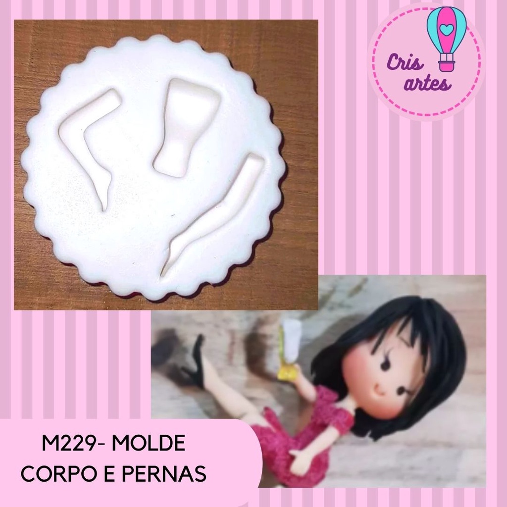 Molde De Silicone Biscuit Pernas E Corpo TOPO DE BOLO  cod-M229 - Cris Artesdecor