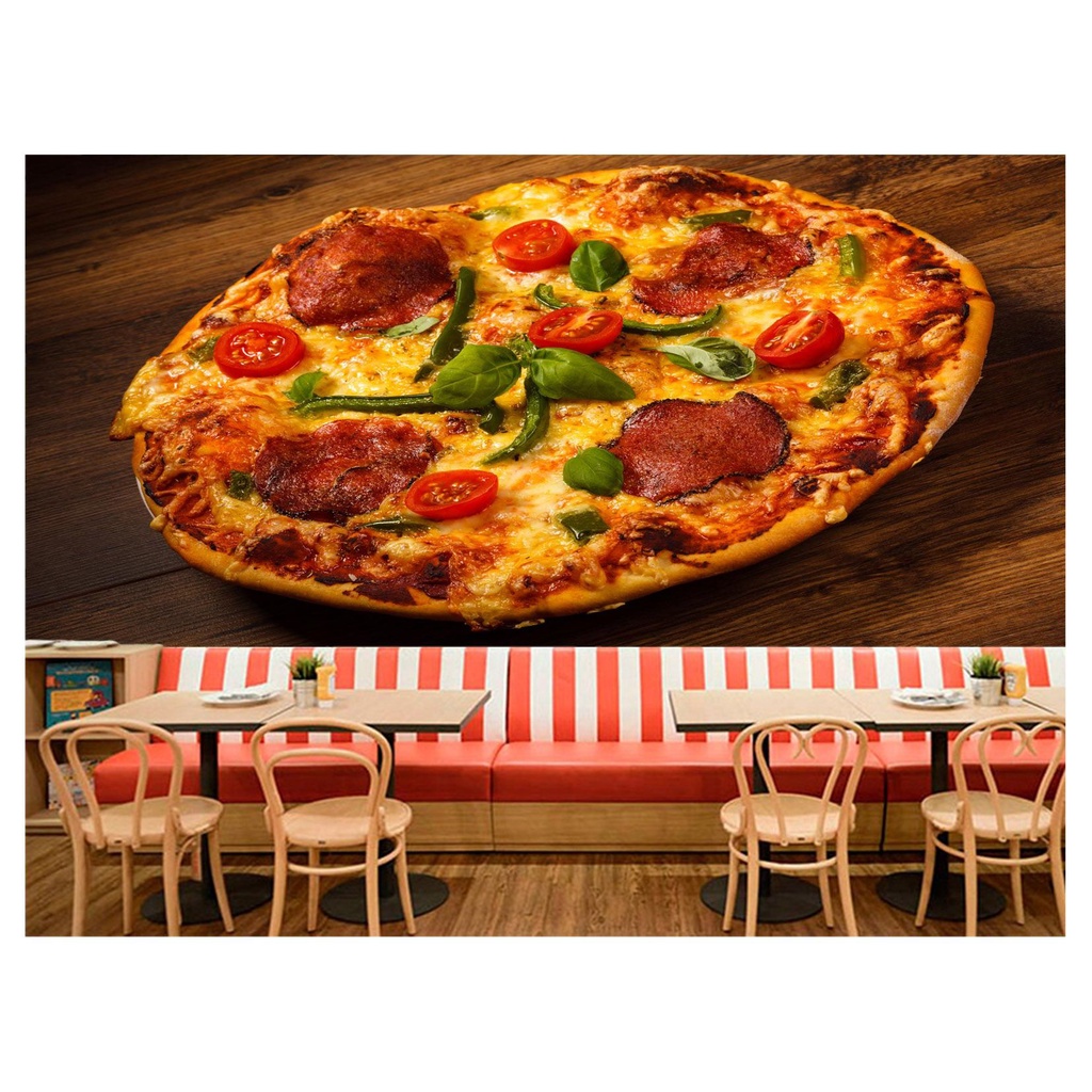 papel de parede Alimento Pizza Queijo 3D m² AL138
