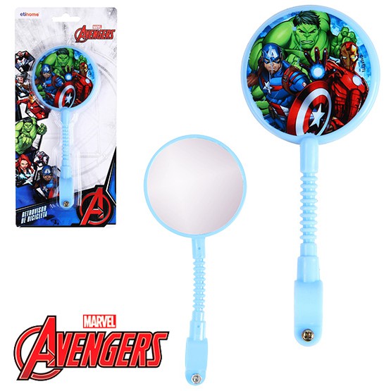 RETROVISOR PARA BICICLETA INFANTIL VINGADORES/AVENGERS AZUL 17,5CM NA CARTELA