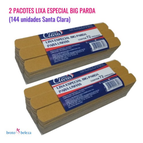 2 Pacotes De Lixa Big Parda Manicure/Pedicure da Santa Clara 144 Unidades Lixa Big parda