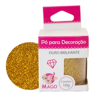 Pó Para Decoração OURO BRILHANTE MAGO 10G Para Bolo Comestível Confeitar Decorar Torta Doce Confeitaria Padaria em Oferta na Shopee