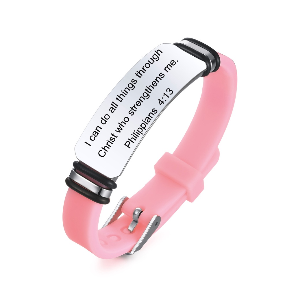 Vnox Inspiração Citação Cruz Pulseiras Fé Cristã Bíblia Acessórios Verso Silicone Pulseira De Borracha Id Ajustável em Oferta na Shopee