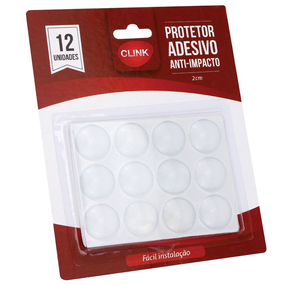 Protetor de Silicone Adesivo Anti-Impacto 2cm com 12 Unidades CK4002 Clink