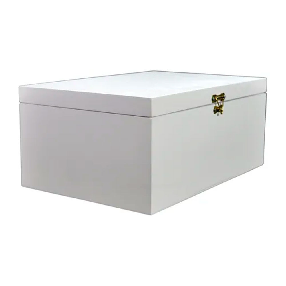 Caixa Lisa com Dobradiça e Fecho 45x30x15 Mdf Pintado em Oferta na Shopee