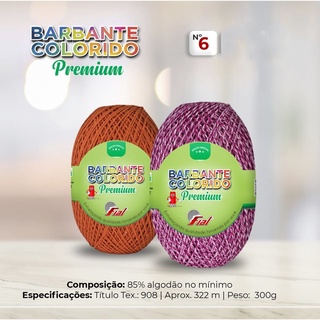 Barbante Fial novelo Colorido Premium com 300 gramas