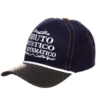 Boné Country Masculino em Tecido com Fecho por Fivela Bordado Bruto Rústico e Sistemático Azul