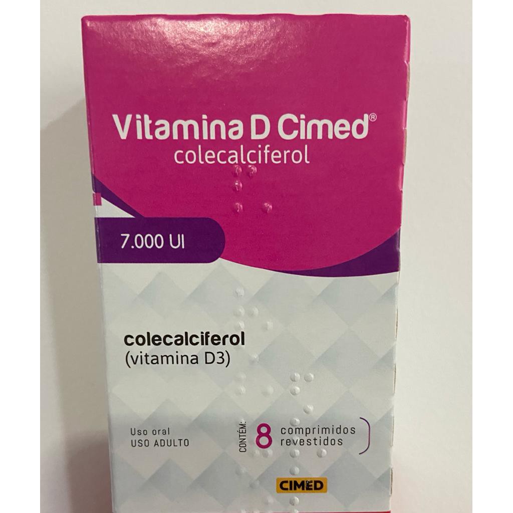 Vitamina D 7000 UI c/8 Comprimidos Colecalciferol saúde imunidade
