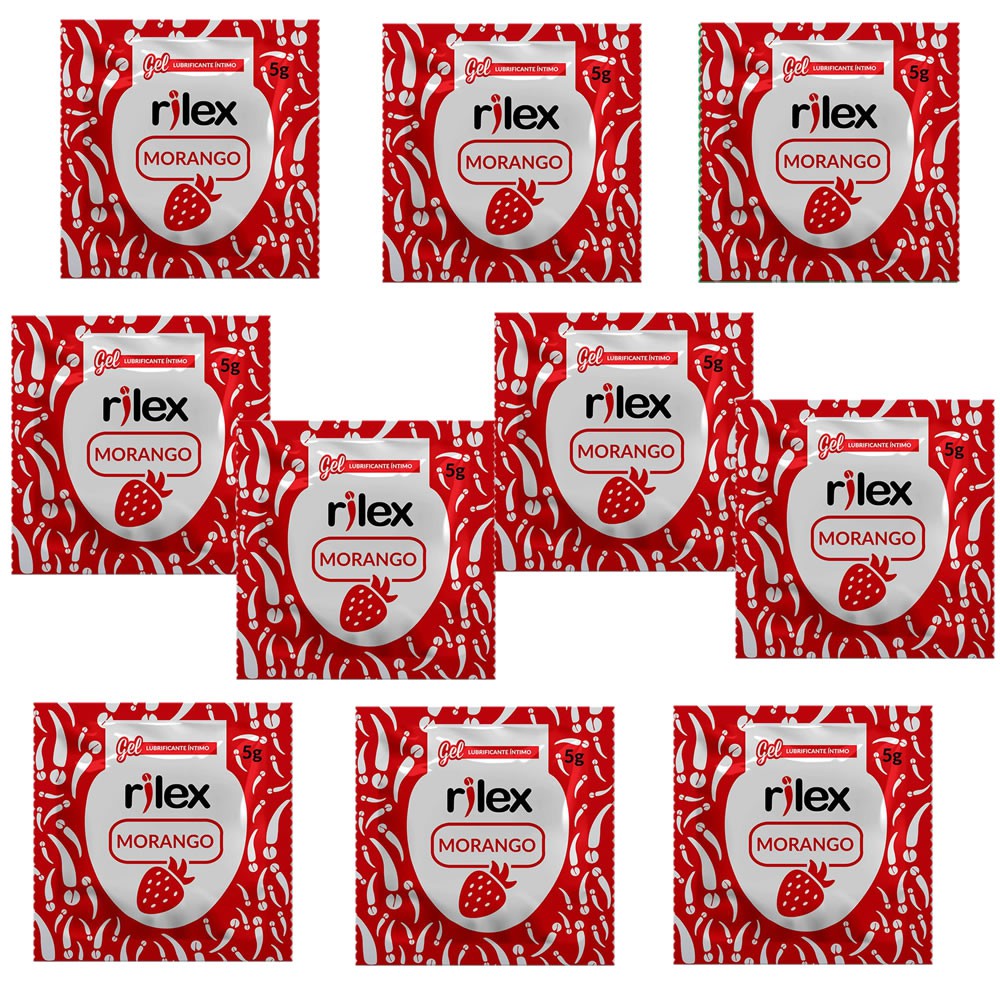 KIT SEX SHOP - 10 Gel Lubrificante Íntimo MORANGO Sachê 5g SEXY em Oferta na Shopee
