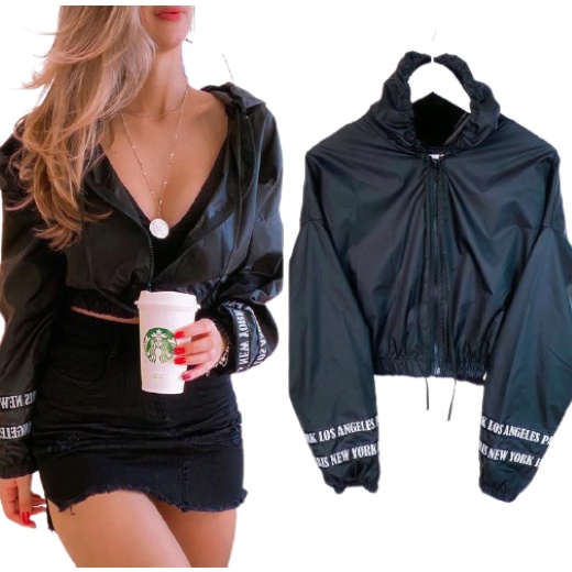 Jaqueta Corta Vento Blusa Ziper Feminina em Oferta na Shopee