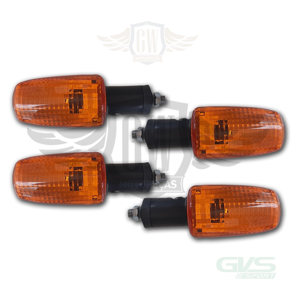 Pisca Seta Moto Honda Cg Titan 125 150 Laranja Completo 4u em Oferta na Shopee