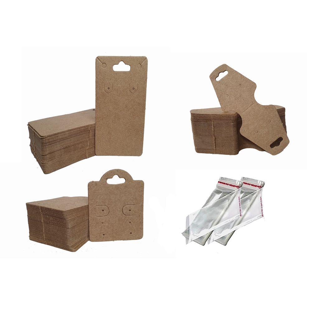 Kit Tag Para Bijuterias com 3 modelos 600 Peças ( 200 cartela, 200 cadeado e 200 gravatinha) + 400 Saquinhos com furo e Aba adesiva (100 p/ cartela e 100 p/ cadeado)
