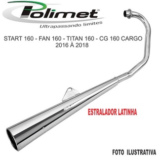 Escapamento Polimet Estralador De Lata Cg 160 | Shopee Brasil