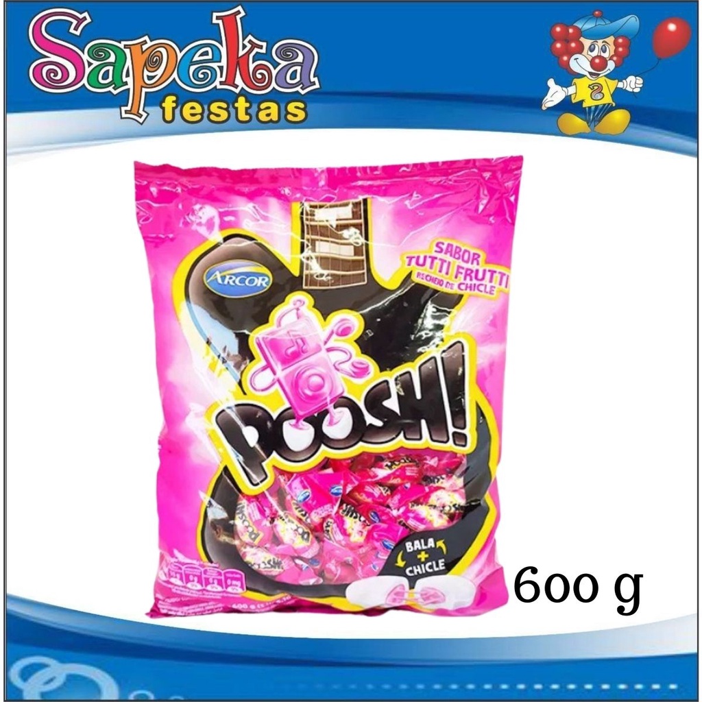 Bala Chiclete Poosh Tutti Frutti 500G - Arcor