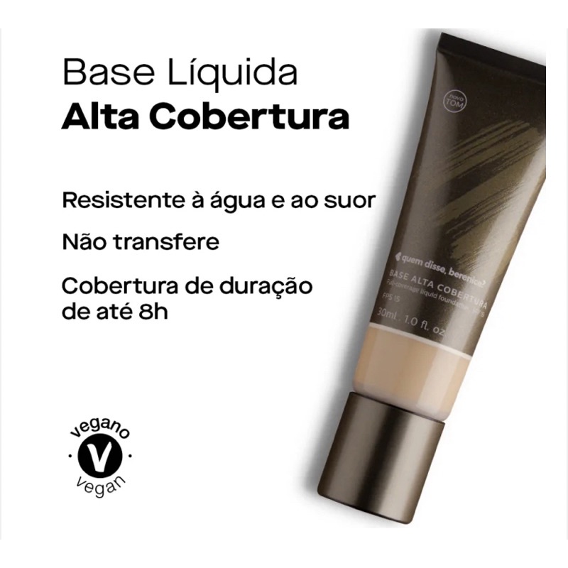 Base Líquida Alta Cobertura 30ml