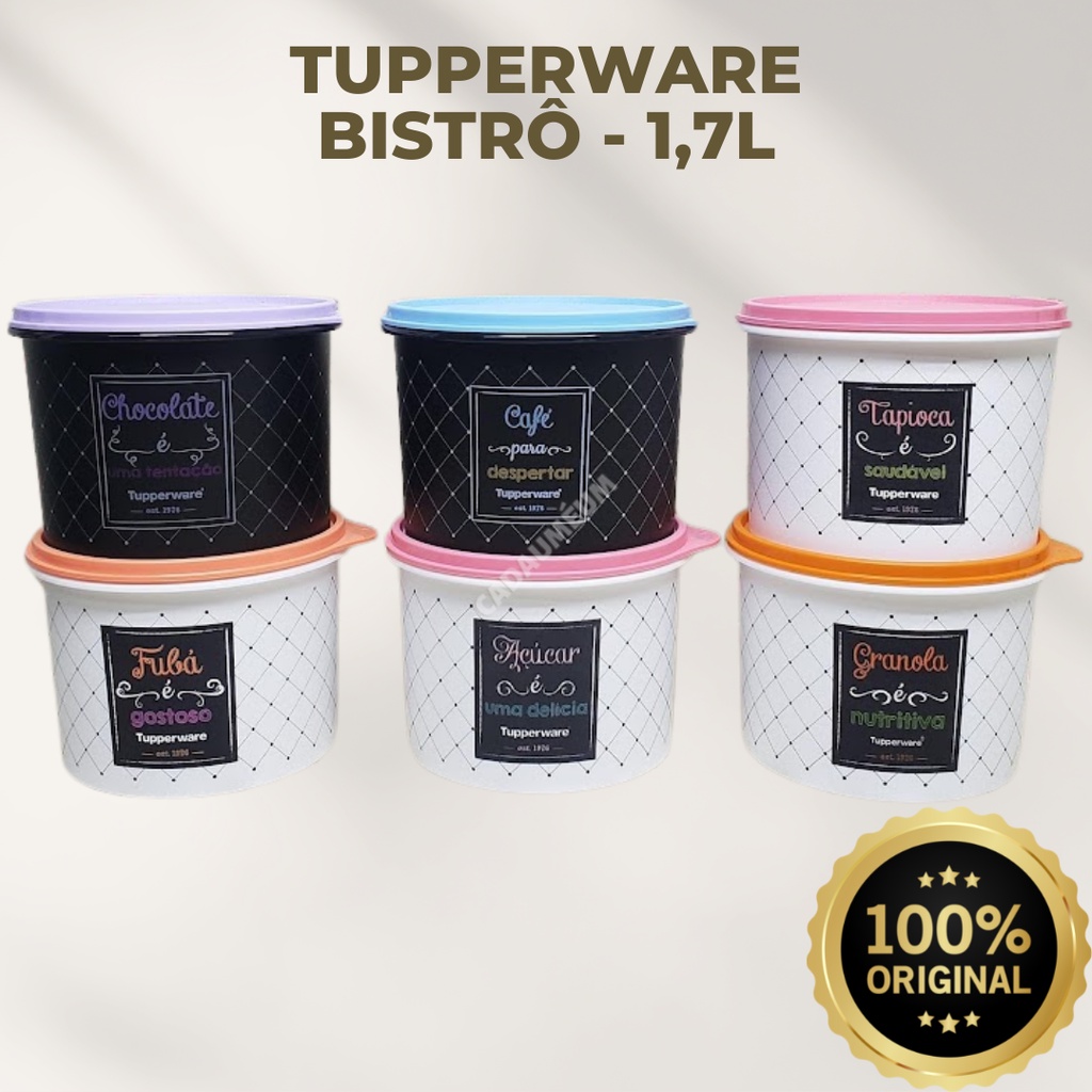 Linha Bistrô Tupperware 1,7L Granola Fubá Tapioca Cuscuz Não é Kit