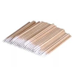 Mini Palito de Bambu c/ Algodão na ponta, Ideal para alinhamento de Henna - 7 CM - 100 UND