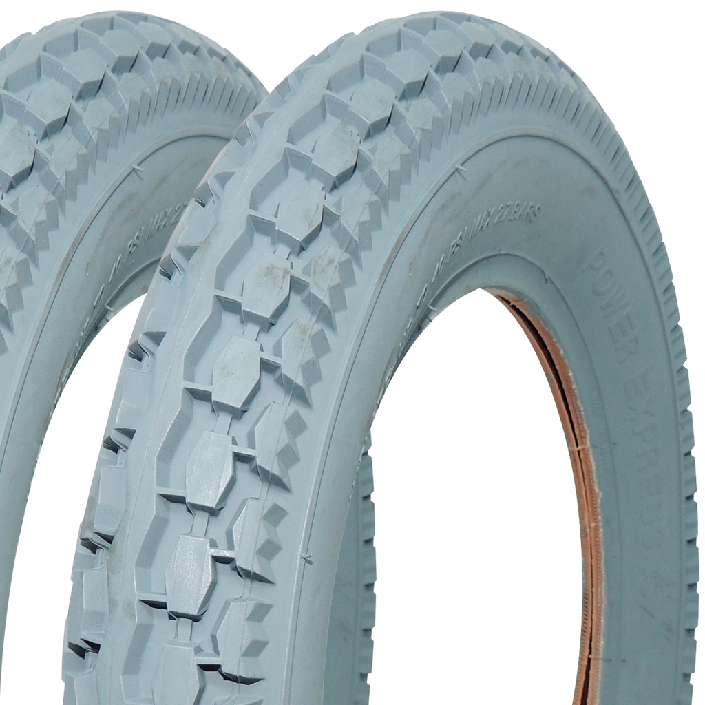 Kit 2 Pneus Cadeira de Rodas Motorizada Primo Power Express 12 1/2 X 2 1/4 Cinza