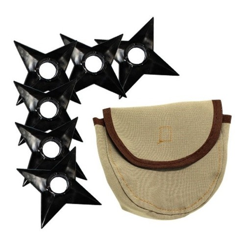 Promoção Kit Naruto 6 Shurikens + Porta Shuriken