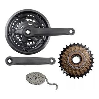 Kit Relação Bicicleta Pedivela + Catraca + Corrente 21 Velo em Oferta na Shopee