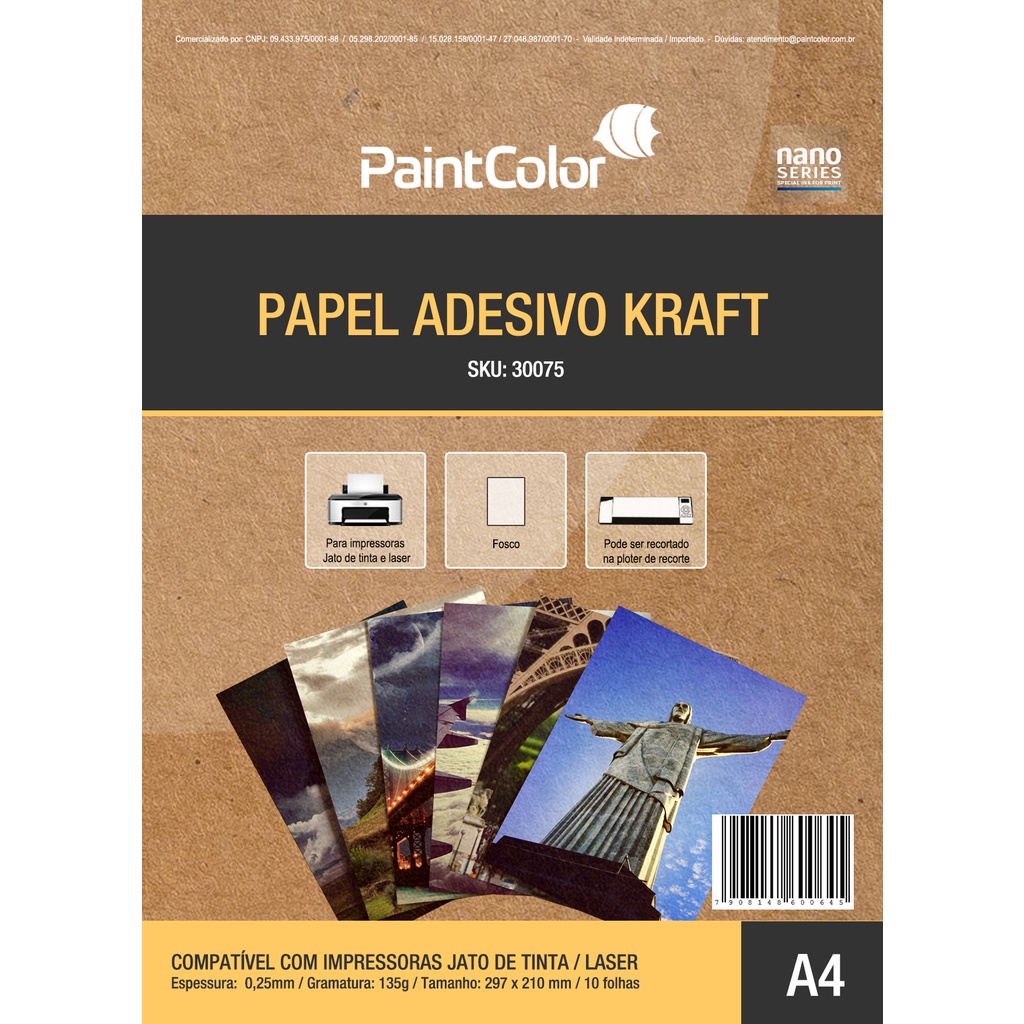Papel Adesivo Kraft para Jato de Tinta 135g A4 - 10 Folhas em Oferta na Shopee