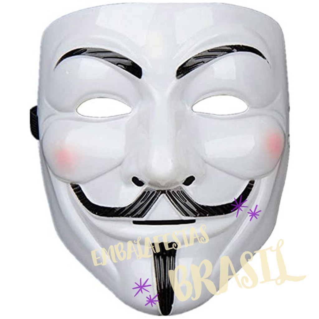 Máscara V De Vingança Anonymous Fantasia Cosplay Zangado Anonimous Halloween | Shopee Brasil