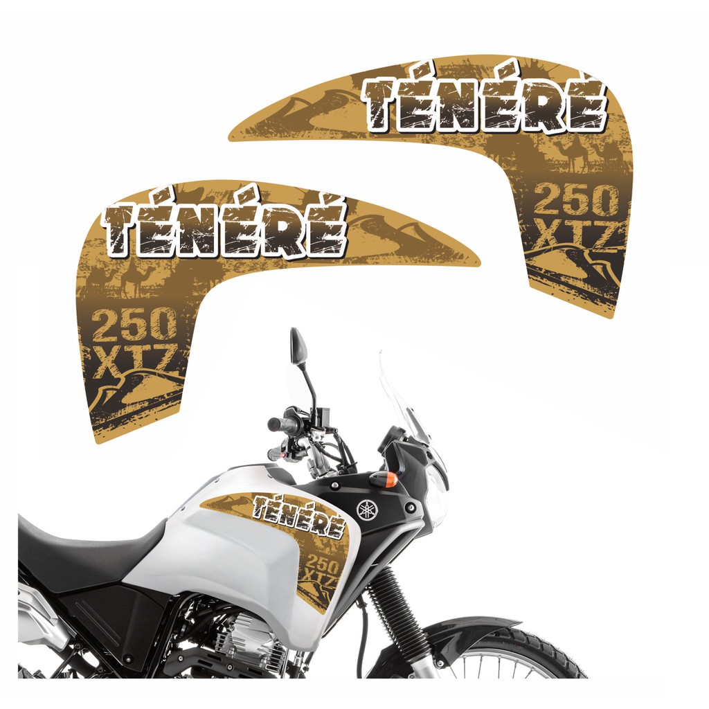 Kit Par Adesivos Lateral Tenere 250 Xtz Moto Emblemas R569