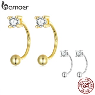 Bamoer Brincos De Prata 925/1 Par De Linha Simples Estilo/Moda Feminina/Bijuteria