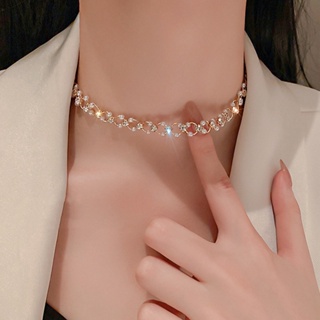 Gargantilha Com Corrente De Cristal De Pérola Fashion Para Mulheres/Bijuteria Feminina Festa De Casamento em Oferta na Shopee