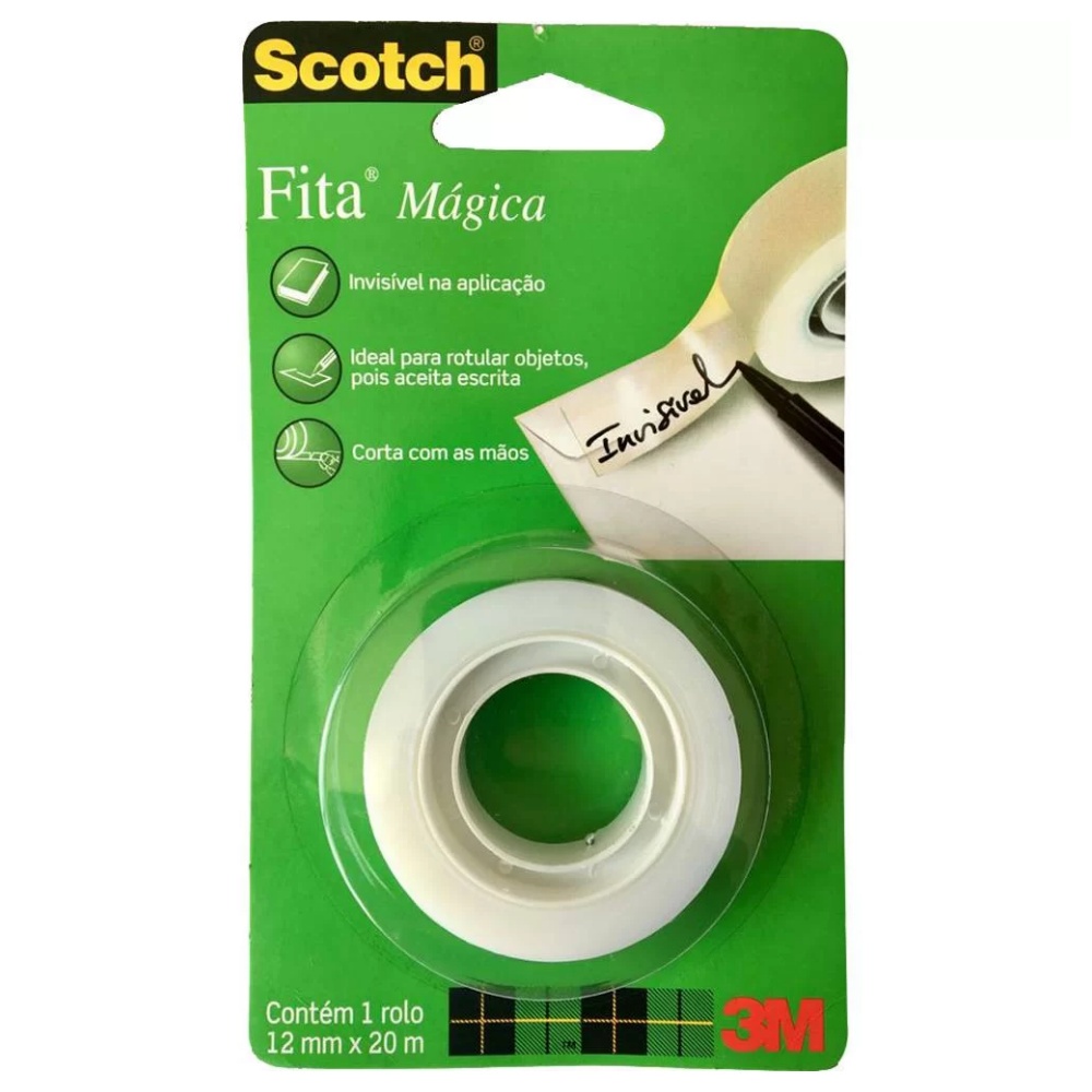 Fita Adesiva Mágica 3M Scotch 12mm X 20m - 2 Unds
