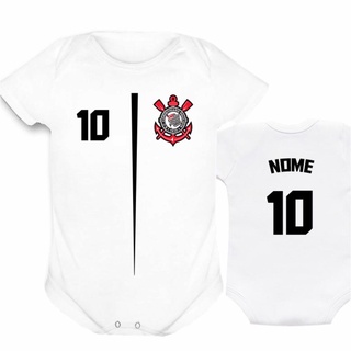 Body Bebê Poliéster Estampada Personalizada Time De Futebol Corinthians Idade - 0022