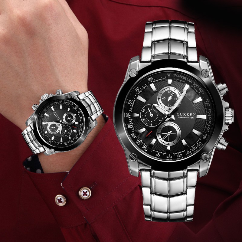 CURREN Fashion Casual Men's Quartz Watch Waterproof 8025XS em Oferta na Shopee