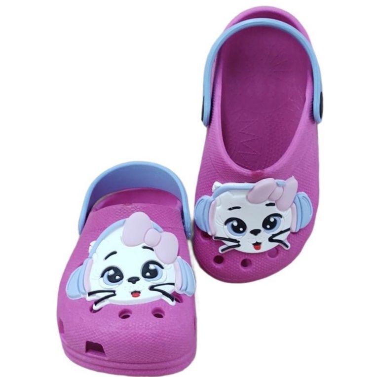 Babuche Calcfacil Infantil Menina Gata Fone Perfeito Para O Dia A Dia Anatomico Nao Escorrega Piscina Praia Banho Escola Colegio