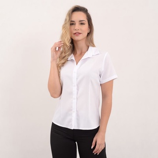 camisete camisa social feminina manga curta  gabardine passa fácil direto da fábrica