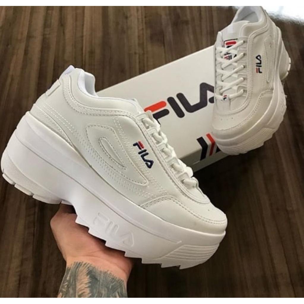 tenis fila plataforma branco