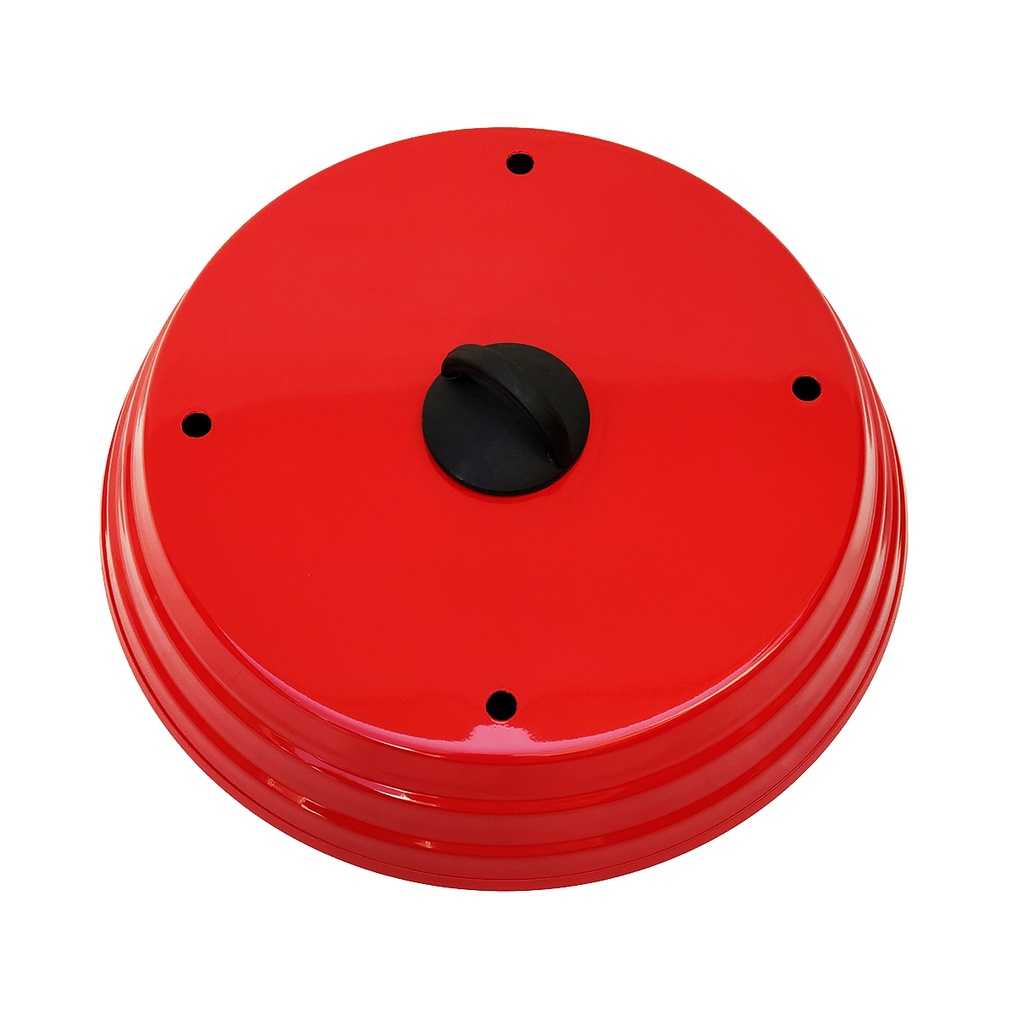 Tampa Abafador De Pizza Em Alúminio Grande 40cm - Vermelho Caseira Grelha Pão Pizzaria Churrasqueira Lanche Hamburguer
