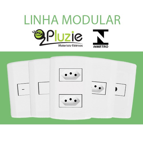 Interruptor e Tomada Pluzie linha Pluzi Modular 10A 20A 4x2