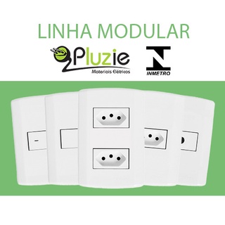 Conjunto de Interruptor e Tomada Pluzie Modular 10A ou 20A padrão 4x2