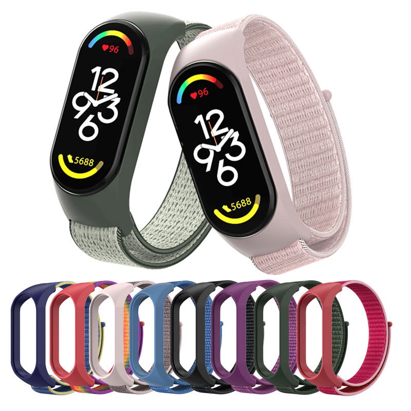 Pulseira De Nylon Para Xiaomi Mi Band 7 5 6 4 3 Esportiva Respirável Miband 7 Correia De Substituição