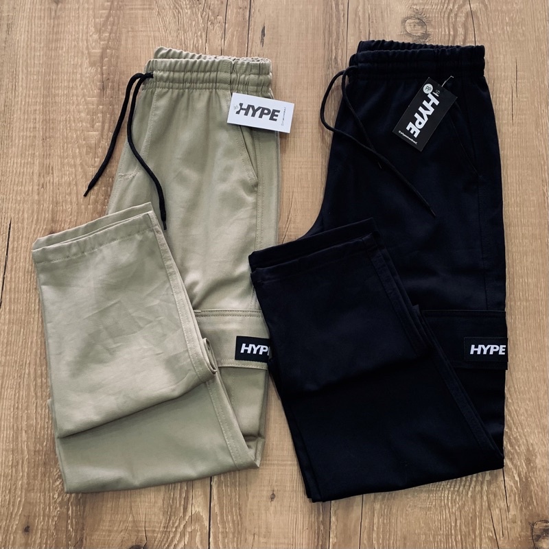 Calça Cargo Sarja Masculina Skate Hype Street, Reta Caimento Streetwear Modelo Largo