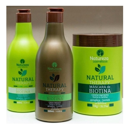 kit Natural Therapy  Biotina Natureza Cosméticos.(3 itens)